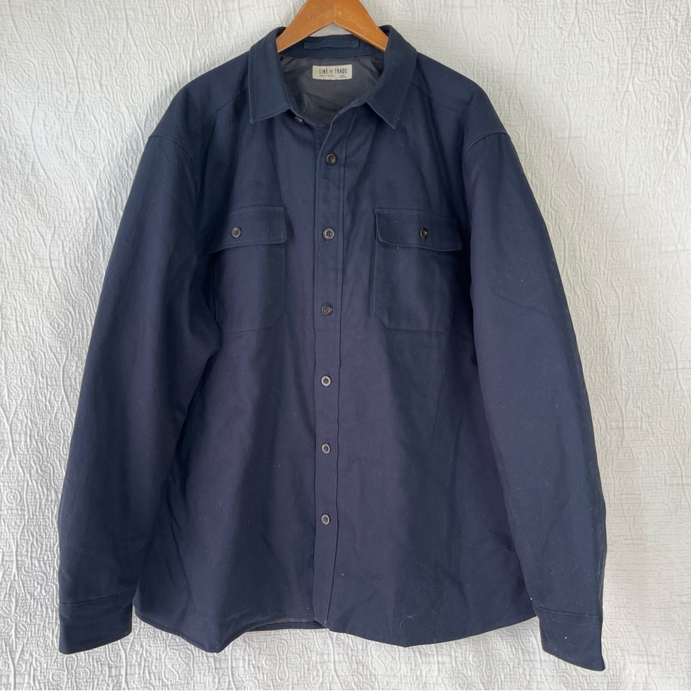 Line of Trade Shirt Jacket Shacket Men 3X Navy Blue Quilted Insulated Work Coat